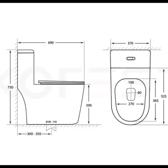Bàn cầu 1 khối BKR1113