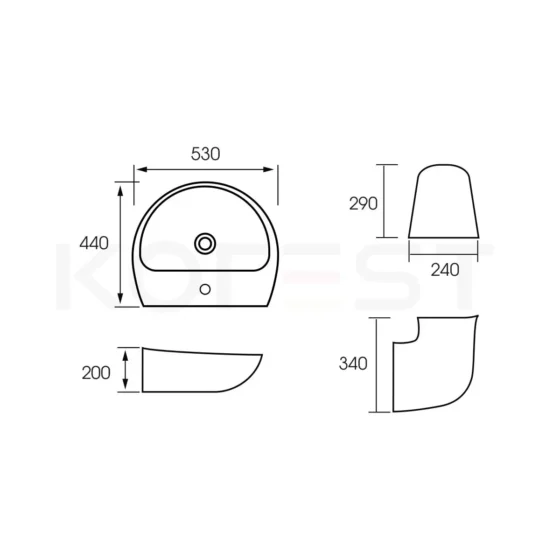 Chậu rửa lavabo treo tường CKR6606