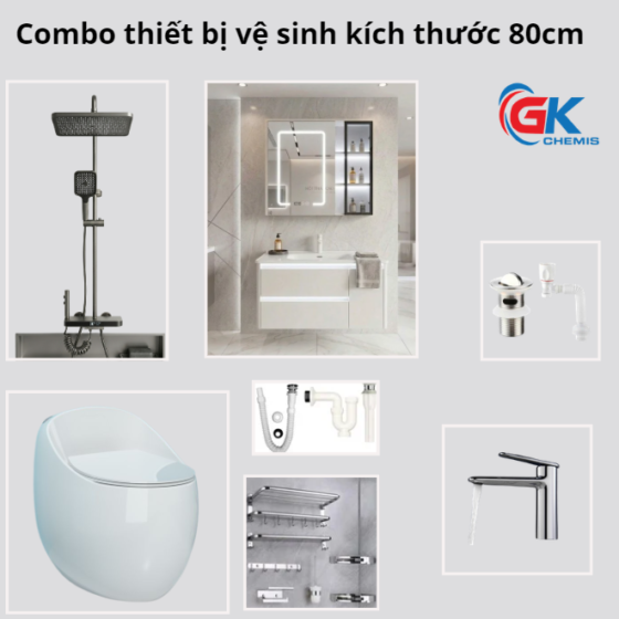 Combo Thiết Bị Vệ Sinh Kích Thước 80cm