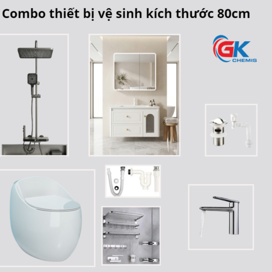 Combo Thiết Bị Vệ Sinh Kích Thước 80cm