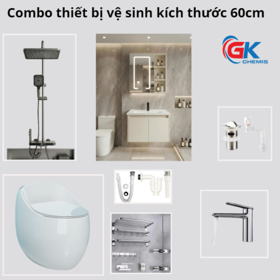 Combo Thiết Bị Vệ Sinh Kích Thước 60cm