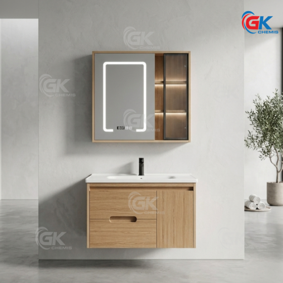 Bộ Tủ Chậu Lavabo Vân Gỗ GK-VG52-80A
