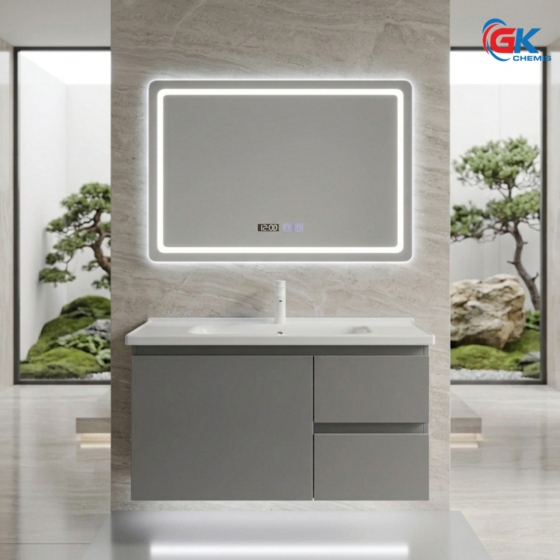 Bộ Tủ Chậu Lavabo cao cấp GK11-80B + Gương Tấm