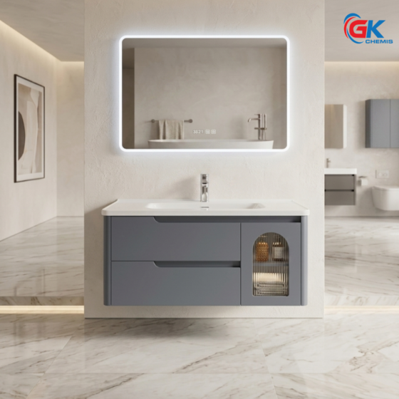 Bộ Tủ Chậu Lavabo GK21-B + Gương Tấm