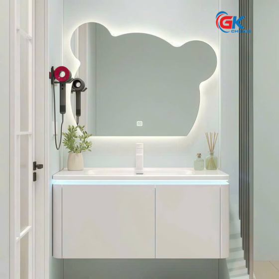 Bộ Tủ Chậu Lavabo Cao Cấp GK19 + Gương Gấu