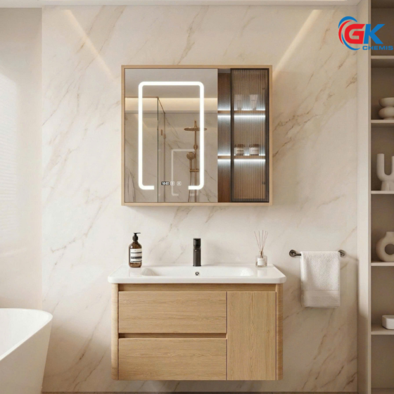 Bộ Tủ Chậu Lavabo Vân Gỗ GK-VG01