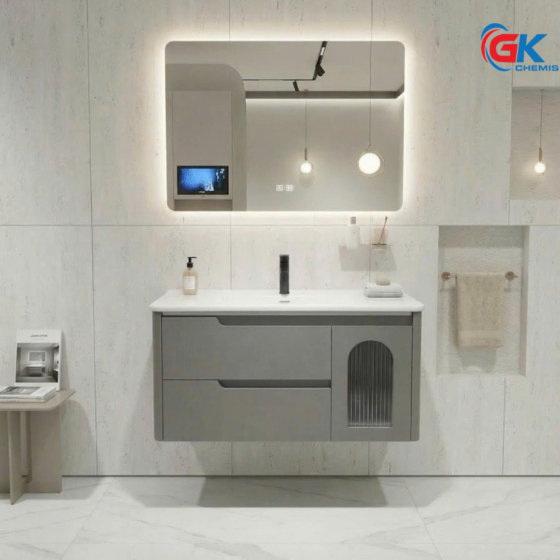 Bộ Tủ Chậu Lavabo Cao ấp GK21B + Gương Tấm
