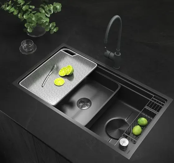 Chậu 1 Hố Chống Xước Âm Bàn Mạ Nano