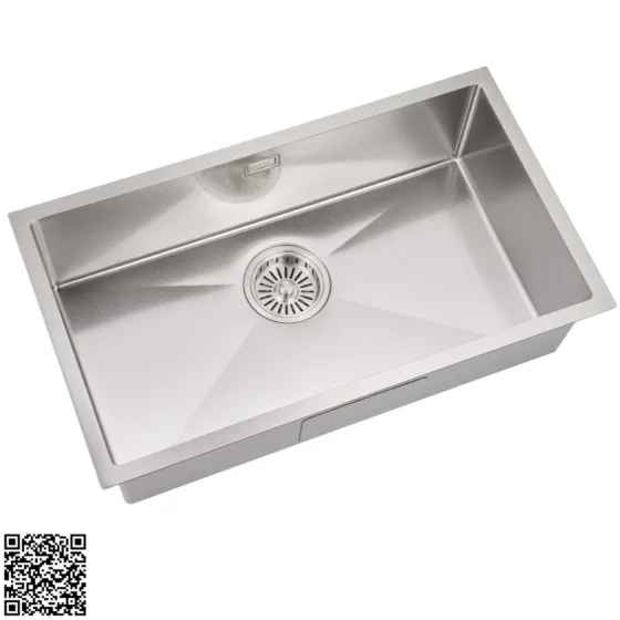 Chậu Rửa Bát Đúc 1 Hố Âm Bàn Có Hạt Điện Phân Màu Bạc Chống Xước