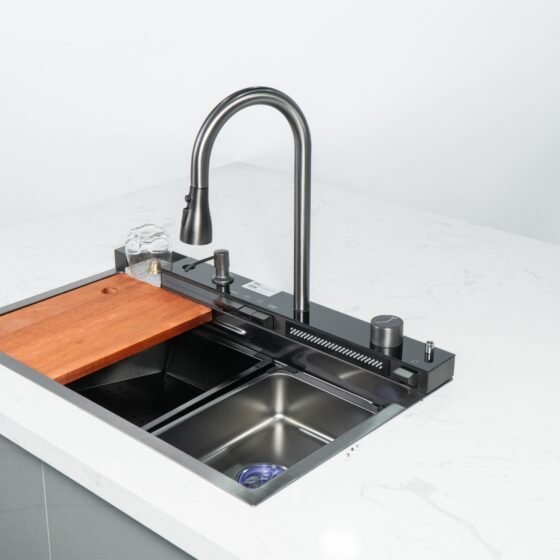 FC-A7546 | BỘ CHẬU VÒI RỬA MỘT HỐ THÁC NƯỚC NANO CAO CẤP