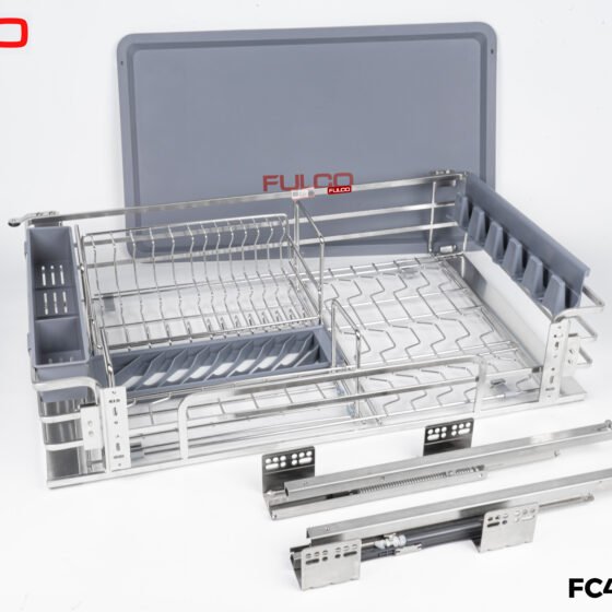 FC450 INOX | RAY ÂM GIẢM CHẤN INOX DÀNH CHO GIÁ XOONG NỒI, BÁT ĐĨA, TỦ DƯỚI