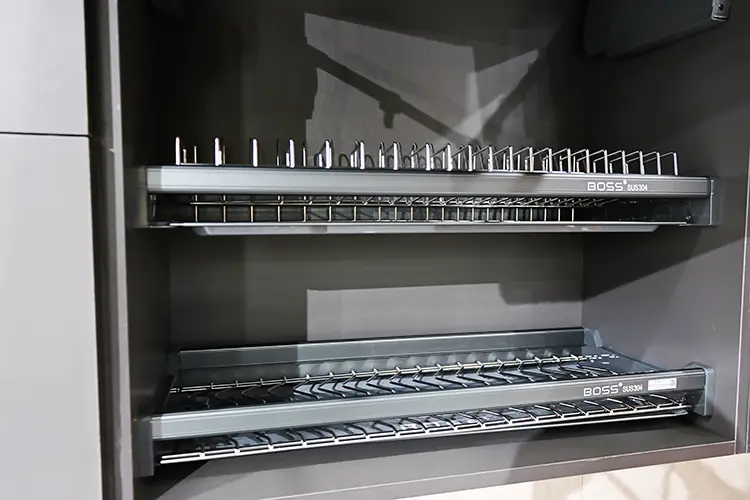 Giá Bát Cố Định Inox 304 Mờ Bộ 2 Tầng