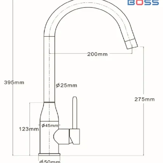 Vòi Cố Định Cổ Bầu Dục Xoay 360 Độ BV901