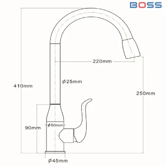 Vòi Cố Định Hình Bầu Dục Xoay 360 Độ BV515