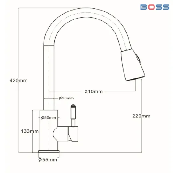 Vòi Dây Rút Cổ Tròn BR6221B