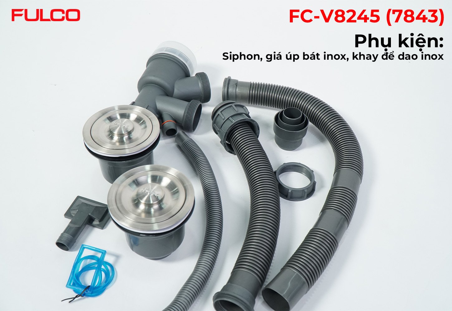 FC-V8245 (7843) | CHẬU RỬA 2 HỐ CÂN SUS304 CAO CẤP