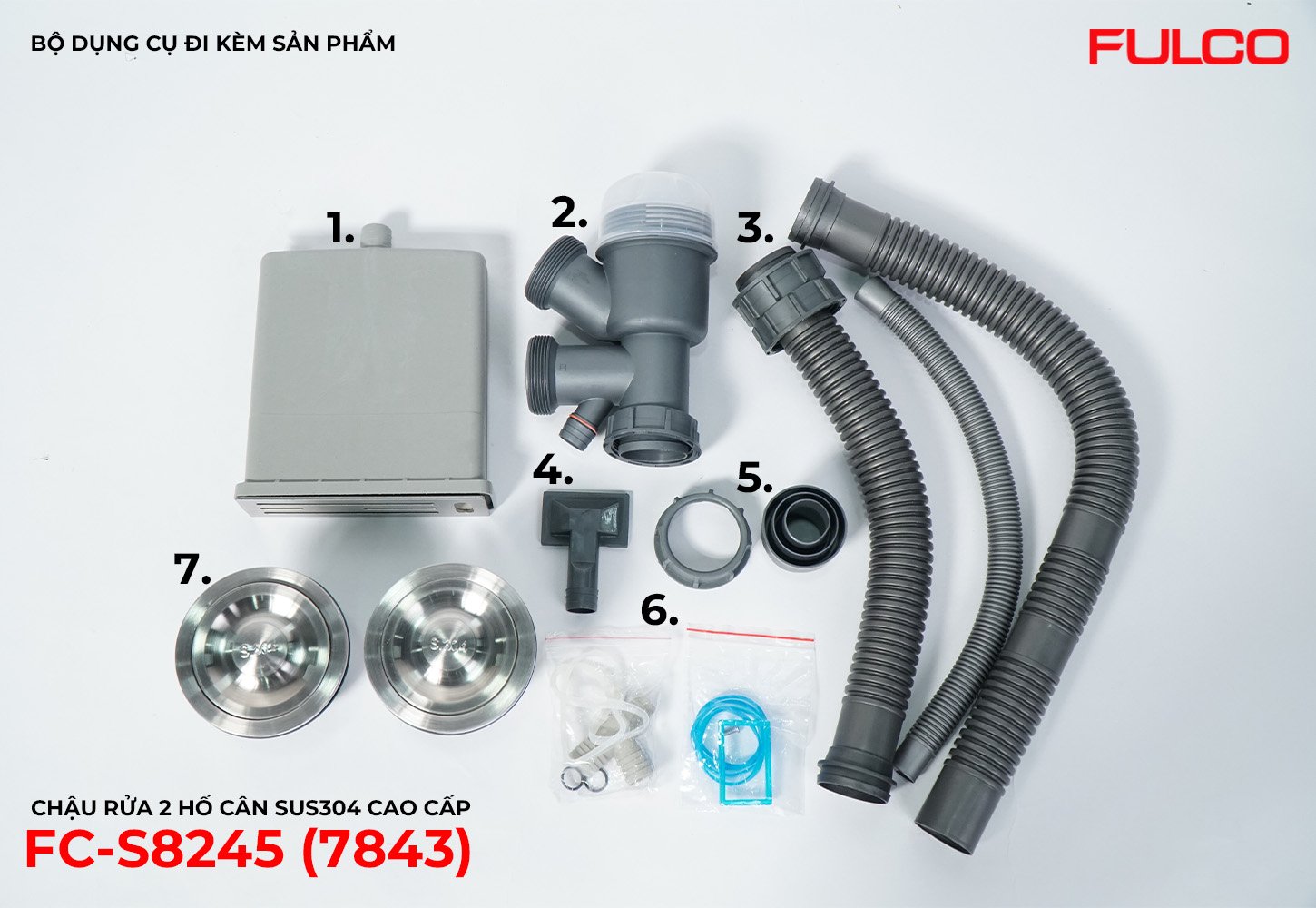FC-S8245 (7843) | CHẬU RỬA 2 HỐ CÂN SUS304 CAO CẤP