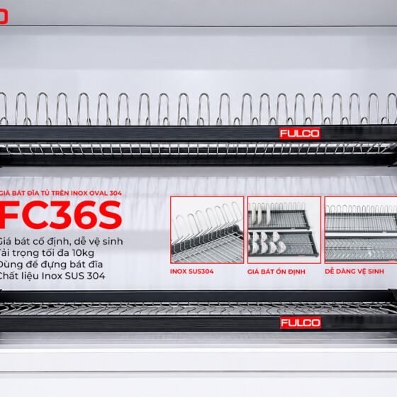 FC36S | GIÁ BÁT ĐĨA TỦ TRÊN INOX OVAL 304 (600mm)