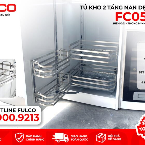 FC0504C | TỦ KHO 2 TẦNG INOX 304 NAN VUÔNG