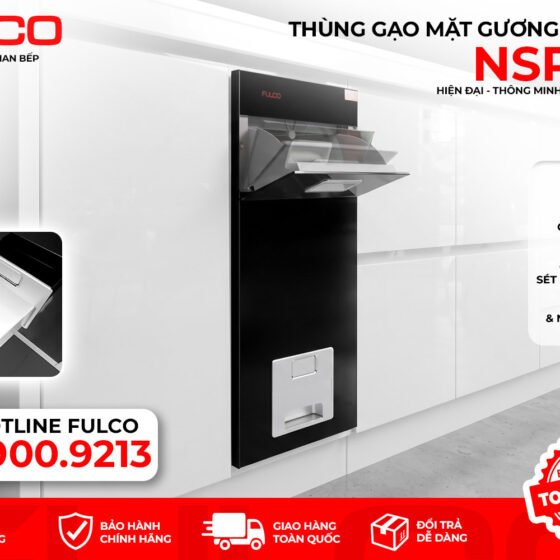 NSP.108 | THÙNG GẠO ÂM TỦ MẶT TRÁNG GƯƠNG CAO CẤP