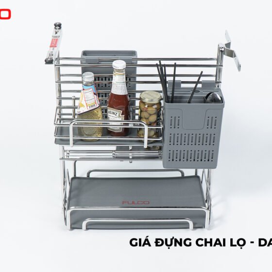 FC90 | GIÁ ĐỰNG CHAI LỌ - DAO THỚT NAN OVAL INOX 304 (300mm)