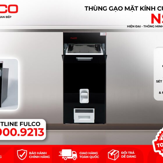 NS104 | THÙNG GẠO MẶT GƯƠNG (Màu Đen)