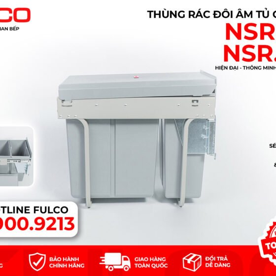 NSR | THÙNG RÁC ĐÔI GẮN CÁNH CÓ GIẢM CHẤN (400mm)