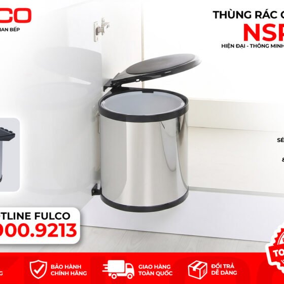 NSR.12T | THÙNG RÁC INOX GẮN CÁNH