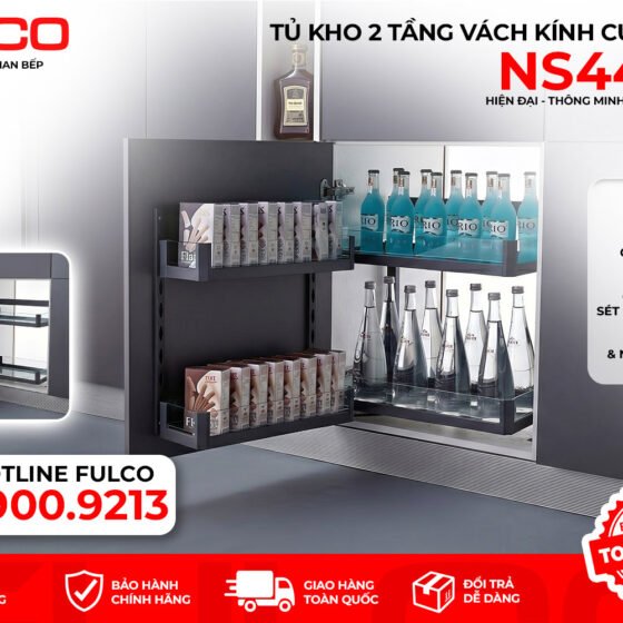 NS440-A | TỦ KHO 2 TẦNG KÍNH CƯỜNG LỰC