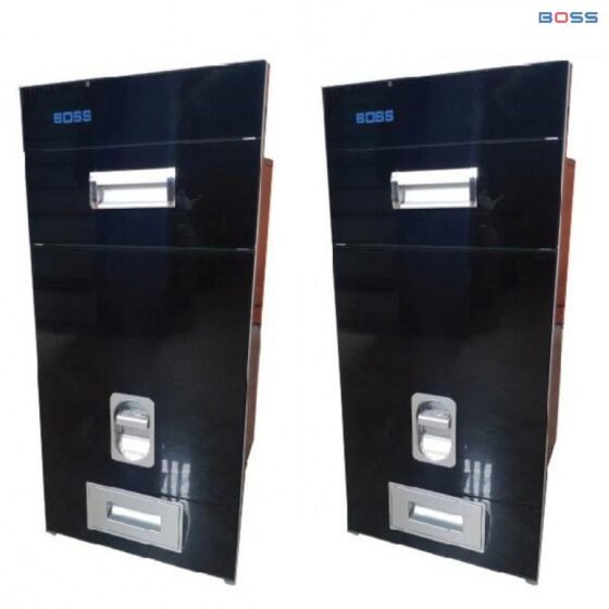 Thùng Gạo Mặt Gương Phím Ấn Màu Đen