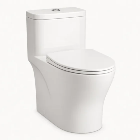 Bồn cầu một khối trong phòng tắm sáng