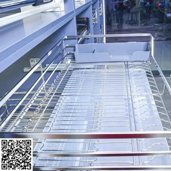 BOSS Giá Xoong Nồi Kết Hợp Bát Đĩa Dự Trữ Inox 304 Mờ Nan Dẹt BDVIP 1475