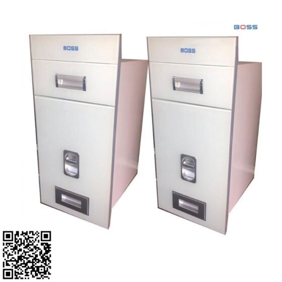 BOSS Thùng Gạo Mặt Gương Phím Ấn Màu Trắng Sữa BAW 300